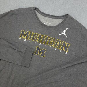 Nike Dri-Fit T-Shirt Mens XL Michigan Wolverines Jordan Long Sleeve The Nike Tee